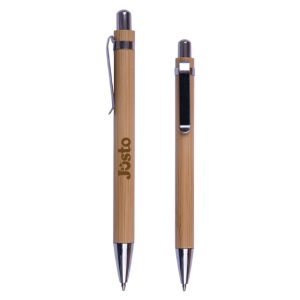 BOLÍGRAFO ECOLÓGICO DE BAMBÚ BUNGALO CAFÉ