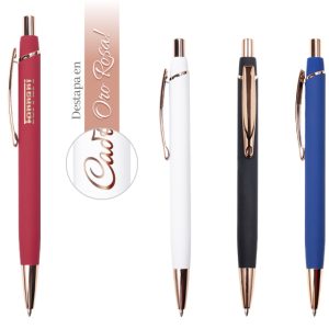 BOLIGRAFO DE ALUMINIO ACABADO EN ORO ROSA ARIANA