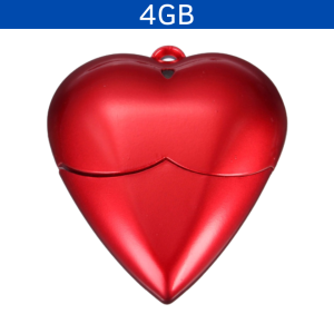 USB CORAZÓN 4GB ROJO CON ESTUCHE PLATA