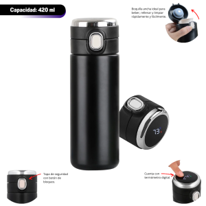 TERMO DIGITAL “YOGA” ACERO INOXIDABLE