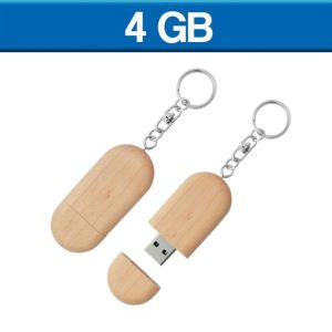 USB LLAVERO OVALO MADERA 4GB