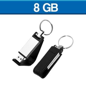 USB LLAVERO PIEL NEGRO 8GB