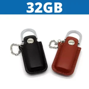 MEMORIA USB FUNDA DE CUERO CAFÉ