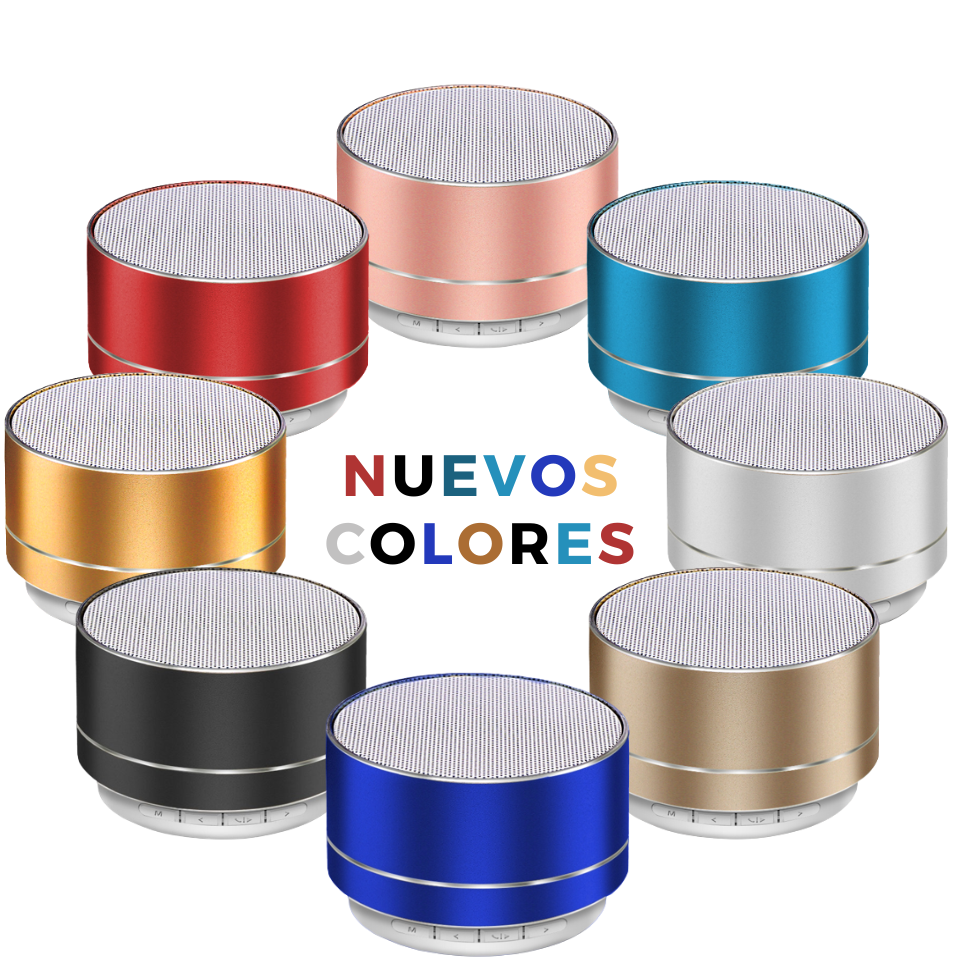 BOCINA METALICA AZUL FUERTE CON BLUETOOTH