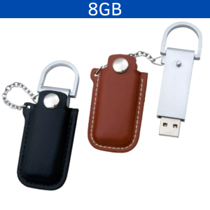 MEMORIA USB FUNDA DE CUERO CAFÉ